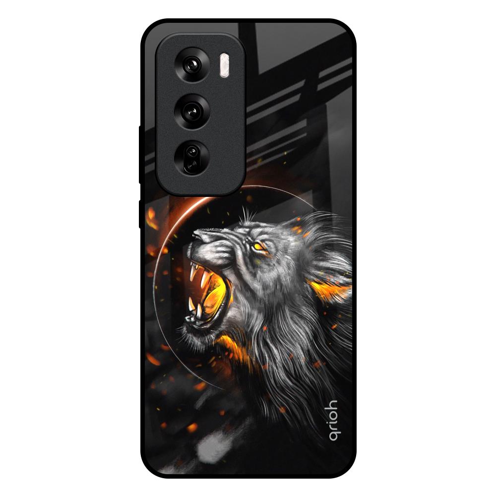 Aggressive Lion Oppo Reno 12 Pro 5G Glass Back Cover Online