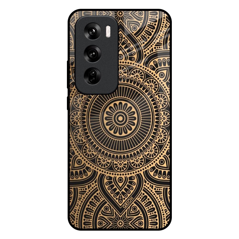 Luxury Mandala Oppo Reno 12 Pro 5G Glass Back Cover Online