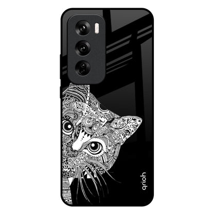 Kitten Mandala Oppo Reno 12 Pro 5G Glass Back Cover Online