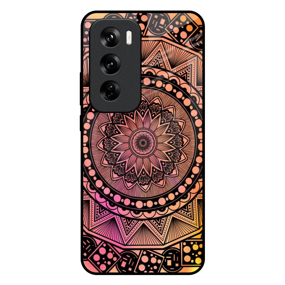 Floral Mandala Oppo Reno 12 Pro 5G Glass Back Cover Online