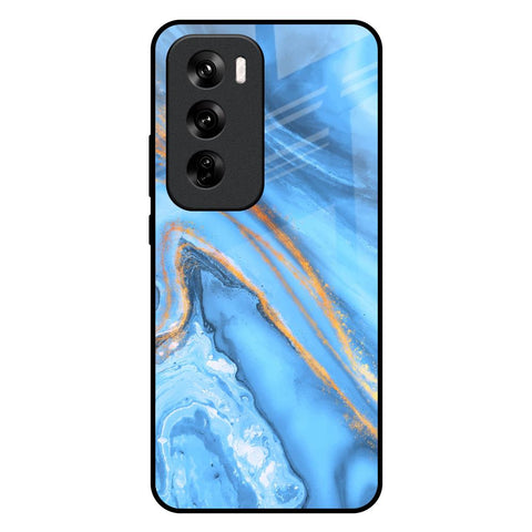 Vibrant Blue Marble Oppo Reno 12 Pro 5G Glass Back Cover Online