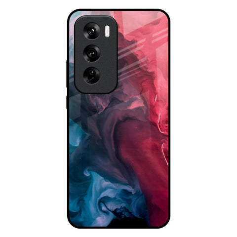 Blue & Red Smoke Oppo Reno 12 Pro 5G Glass Back Cover Online