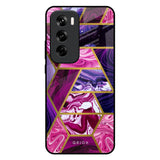 Electroplated Geometric Marble Oppo Reno 12 Pro 5G Glass Back Cover Online