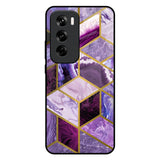 Purple Rhombus Marble Oppo Reno 12 Pro 5G Glass Back Cover Online