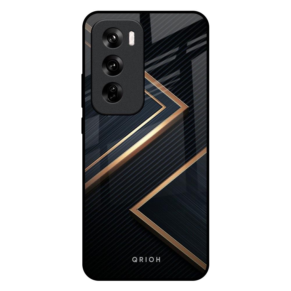 Sleek Golden & Navy Oppo Reno 12 Pro 5G Glass Back Cover Online
