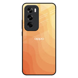 Orange Curve Pattern Oppo Reno 12 Pro 5G Glass Back Cover Online
