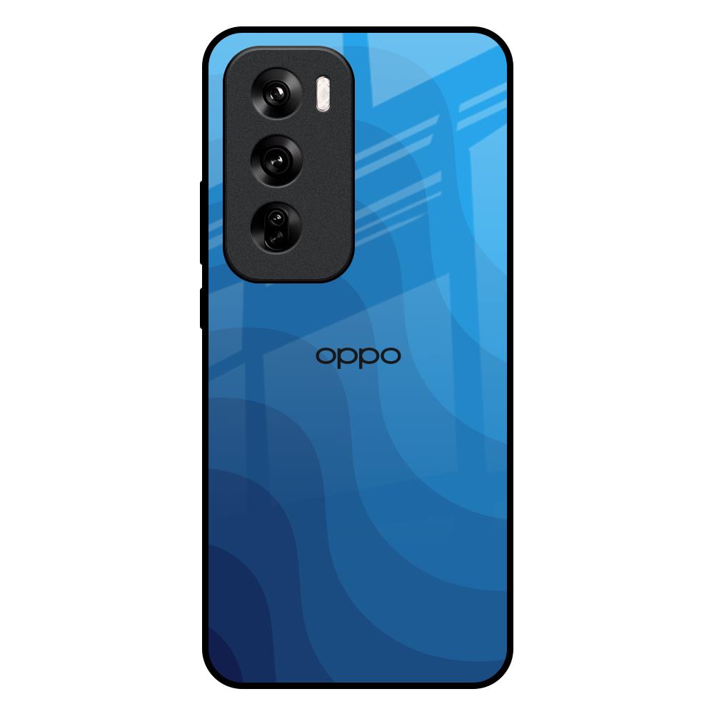 Blue Wave Abstract Oppo Reno 12 Pro 5G Glass Back Cover Online