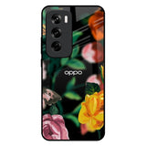 Flowers & Butterfly Oppo Reno 12 Pro 5G Glass Back Cover Online
