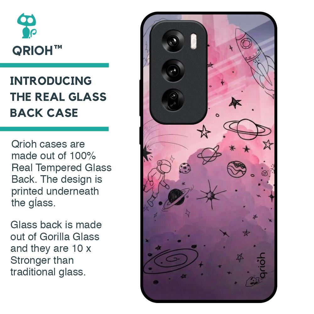 Space Doodles Glass Case for Oppo Reno 12 Pro 5G