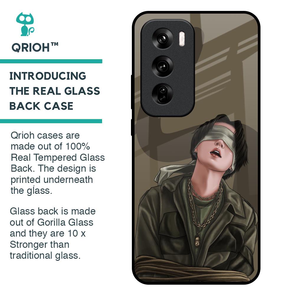 Blind Fold Glass Case for Oppo Reno 12 Pro 5G