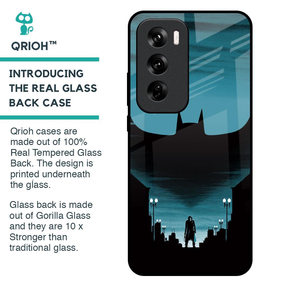 Cyan Bat Glass Case for Oppo Reno 12 Pro 5G