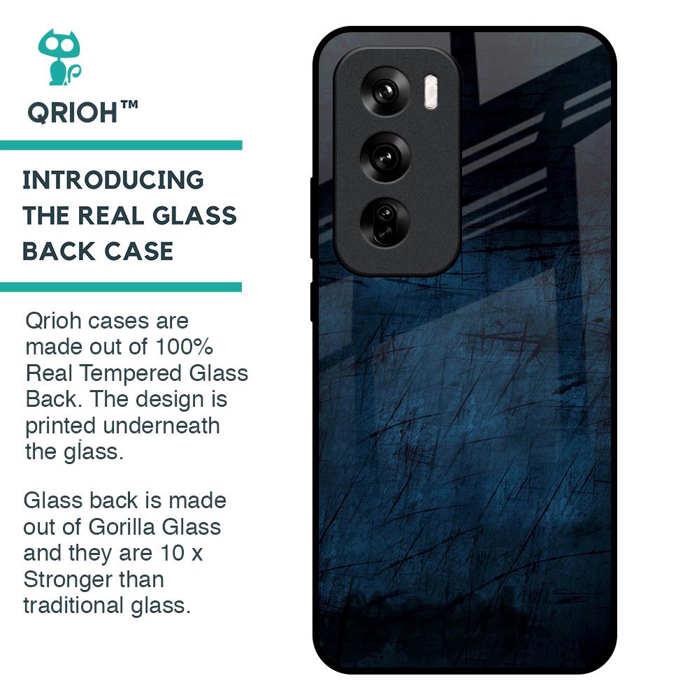 Dark Blue Grunge Glass Case for Oppo Reno 12 Pro 5G
