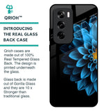 Half Blue Flower Glass Case for Oppo Reno 12 Pro 5G