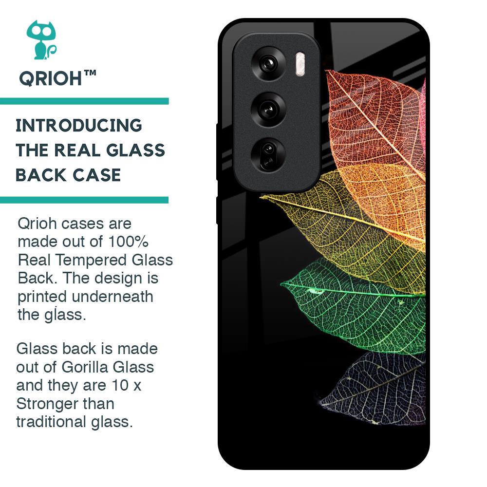 Colorful Leaves Glass Case for Oppo Reno 12 Pro 5G
