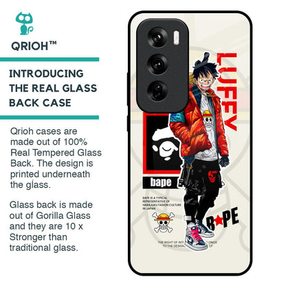 Bape Luffy Glass Case for Oppo Reno 12 Pro 5G