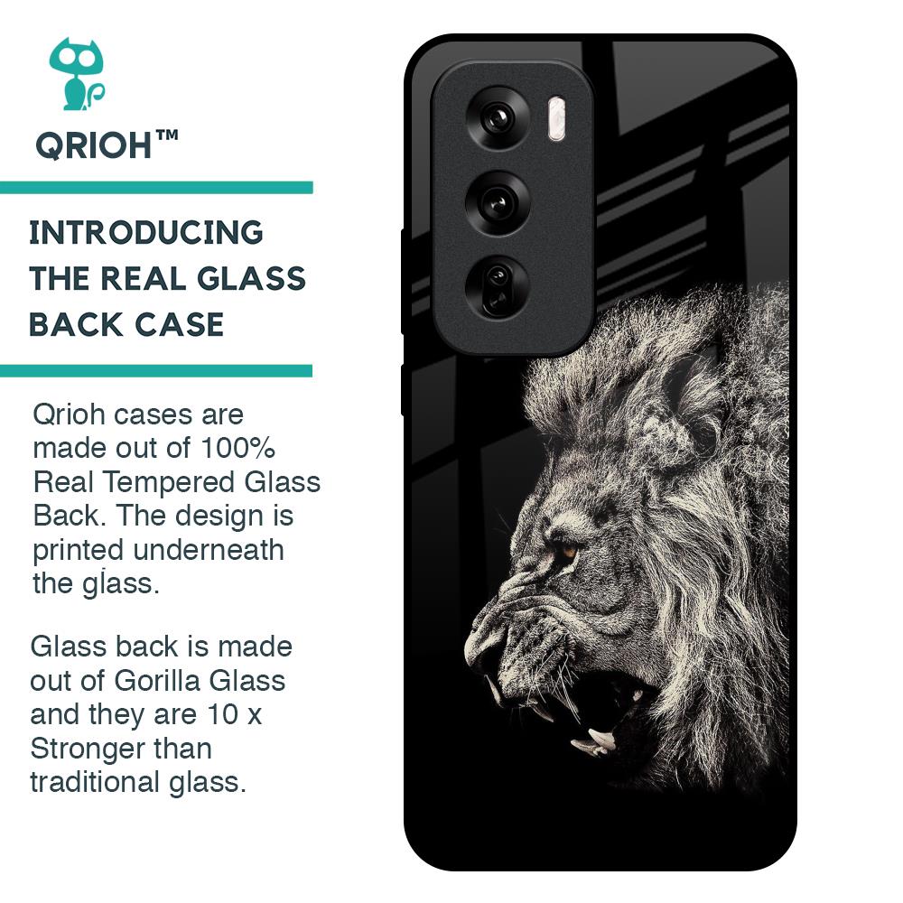 Brave Lion Glass Case for Oppo Reno 12 Pro 5G