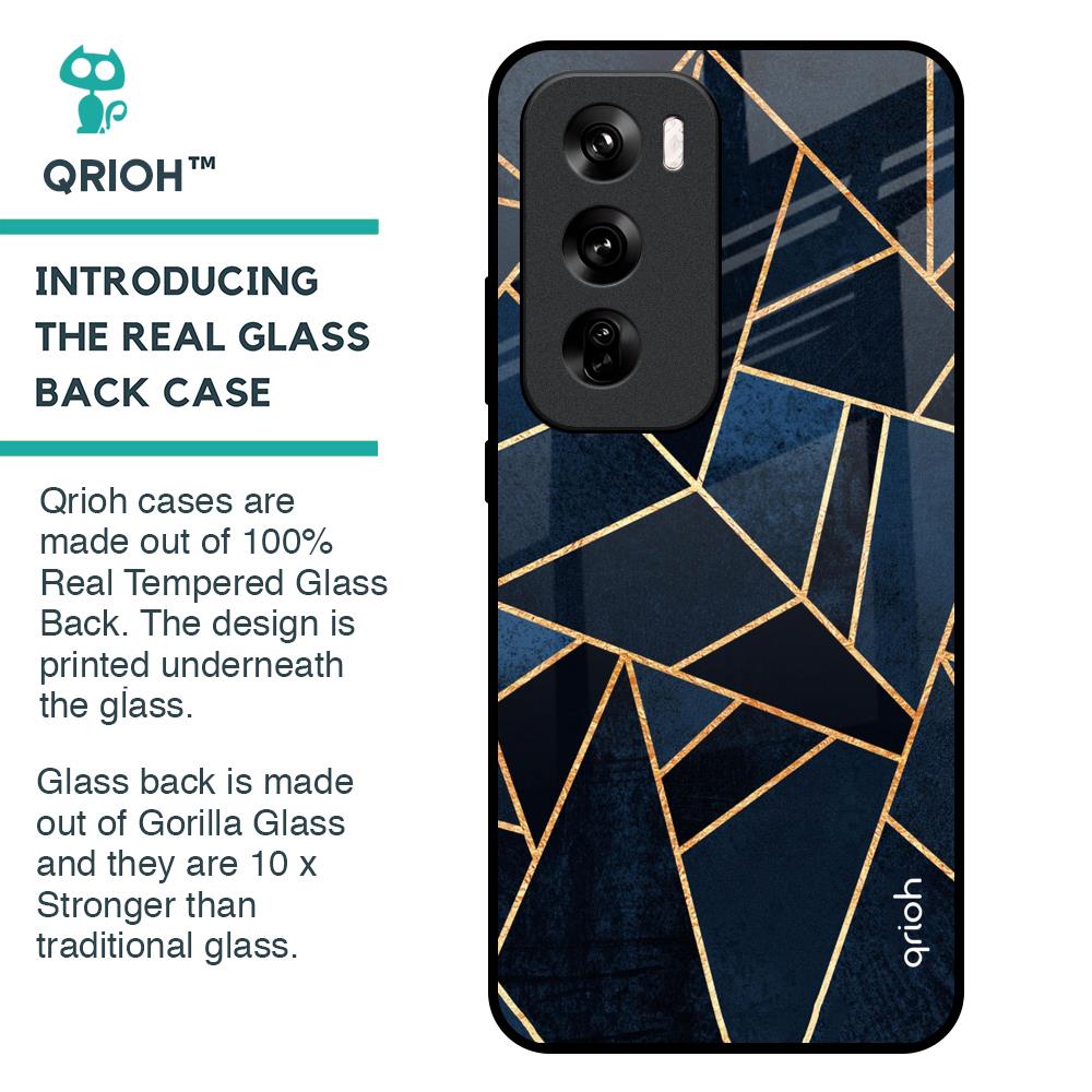 Abstract Tiles Glass Case for Oppo Reno 12 Pro 5G
