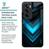 Vertical Blue Arrow Glass Case For Oppo Reno 12 Pro 5G