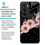 Floral Black Band Glass Case For Oppo Reno 12 Pro 5G