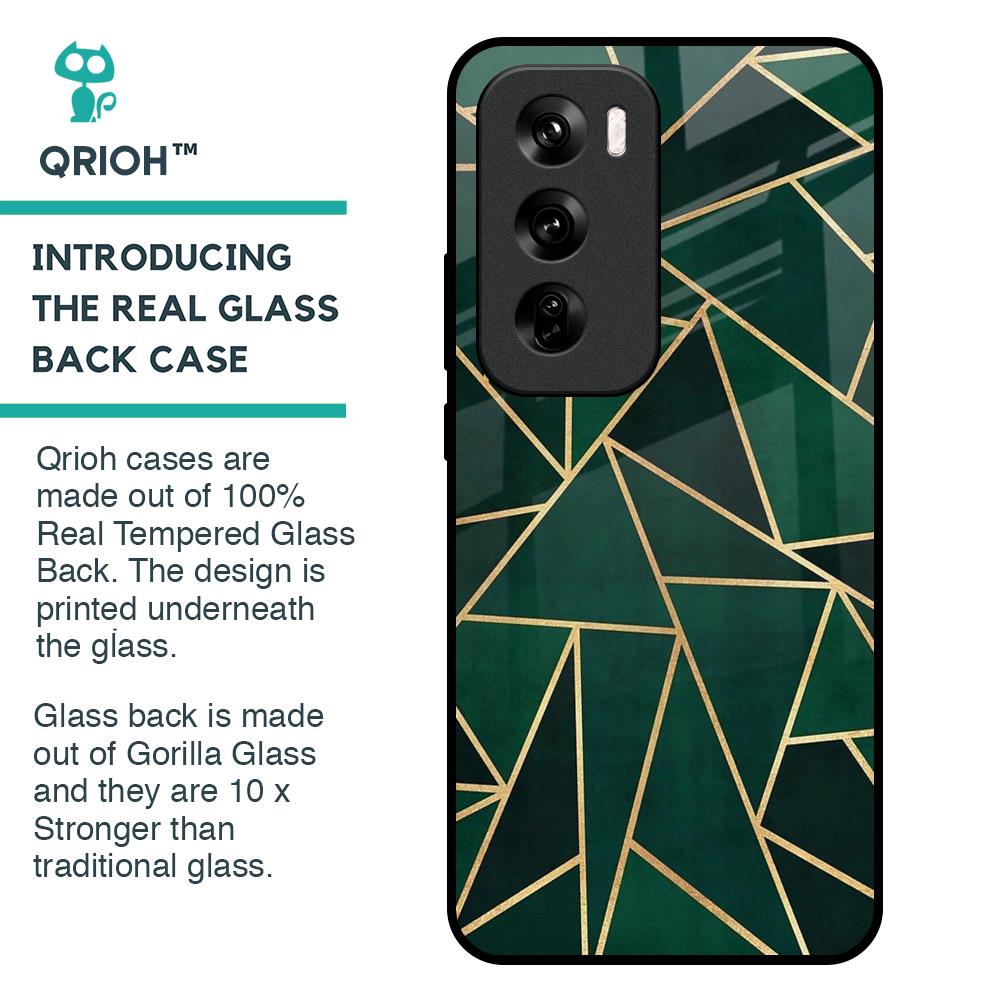 Abstract Green Glass Case For Oppo Reno 12 Pro 5G