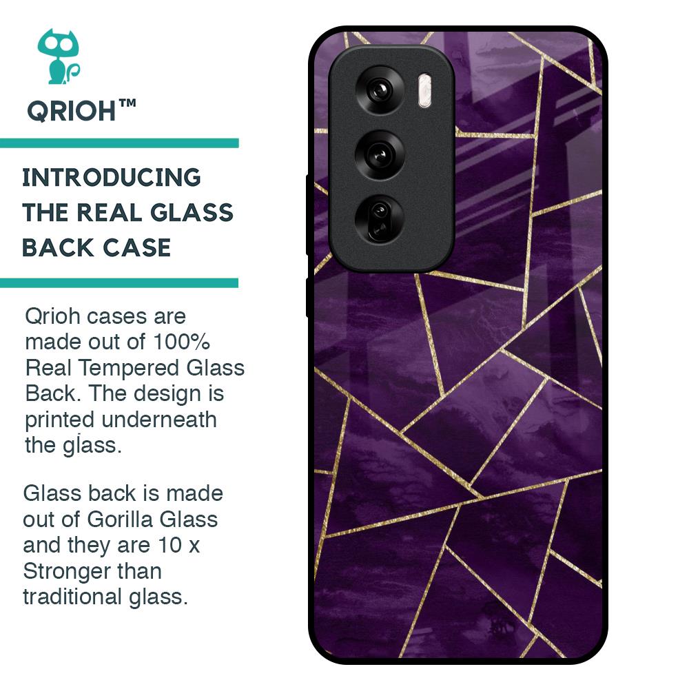 Geometric Purple Glass Case For Oppo Reno 12 Pro 5G