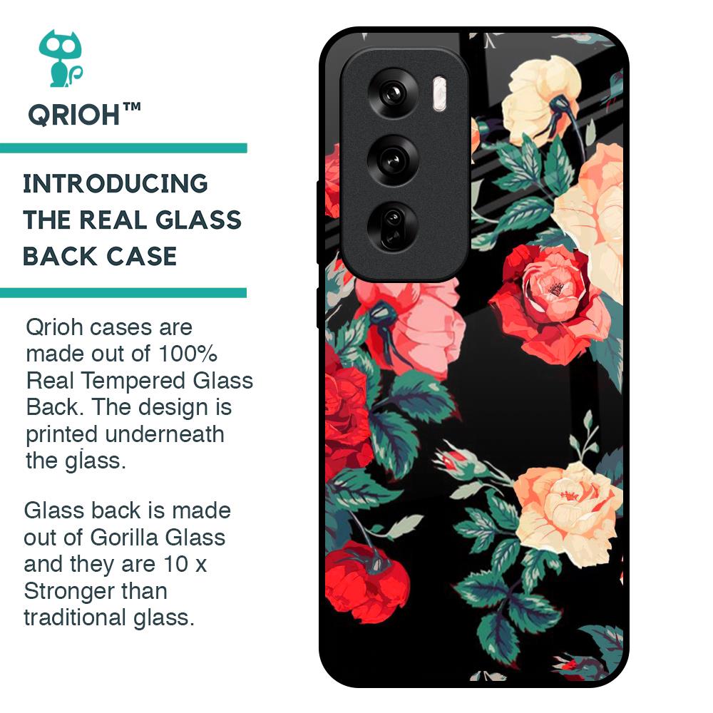 Floral Bunch Glass Case For Oppo Reno 12 Pro 5G