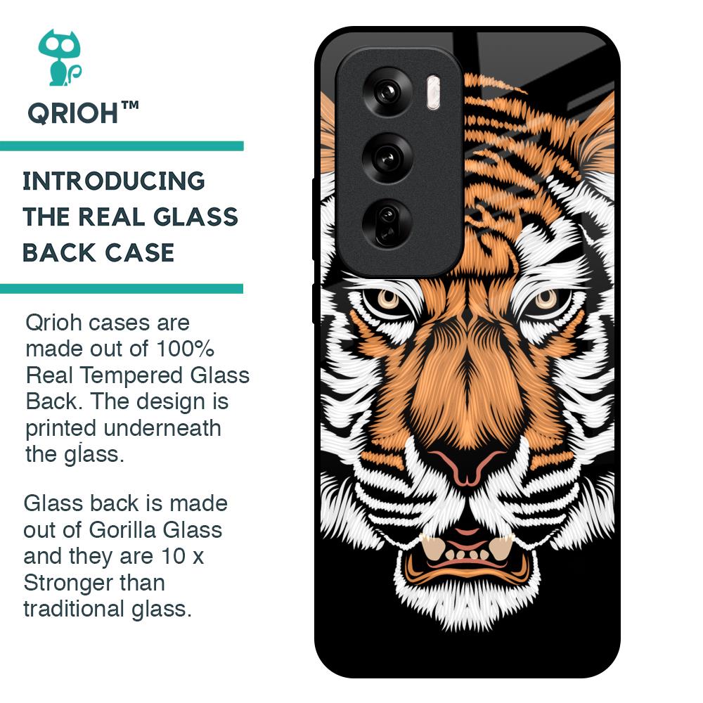 Angry Tiger Glass Case For Oppo Reno 12 Pro 5G