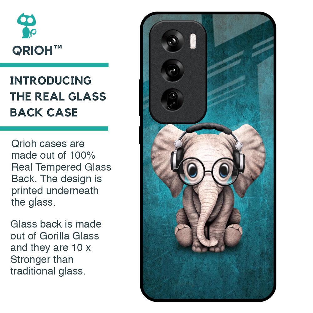 Adorable Baby Elephant Glass Case For Oppo Reno 12 Pro 5G