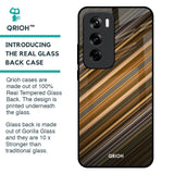 Diagonal Slash Pattern Glass Case for Oppo Reno 12 Pro 5G