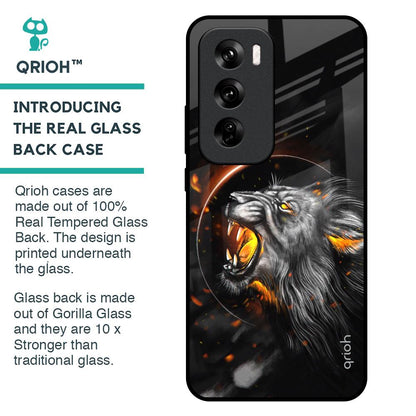 Aggressive Lion Glass Case for Oppo Reno 12 Pro 5G