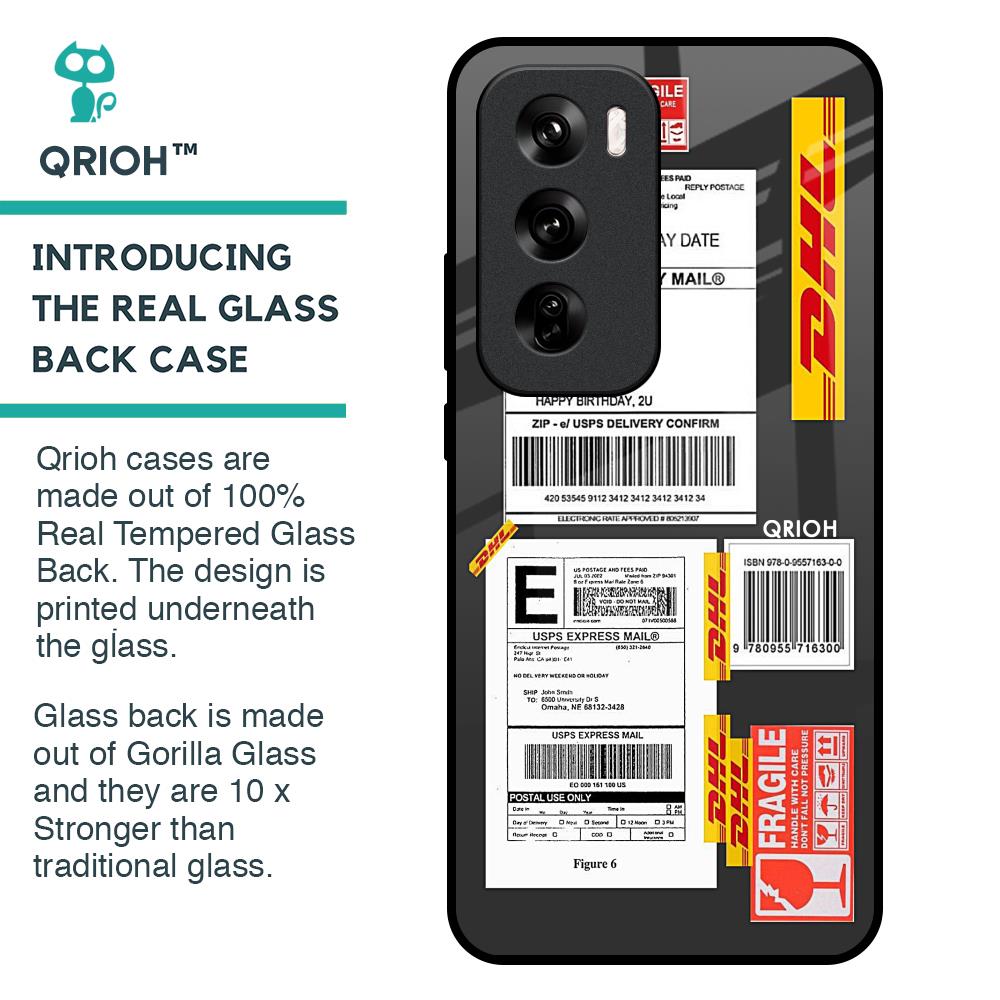Cool Barcode Label Glass Case For Oppo Reno 12 Pro 5G