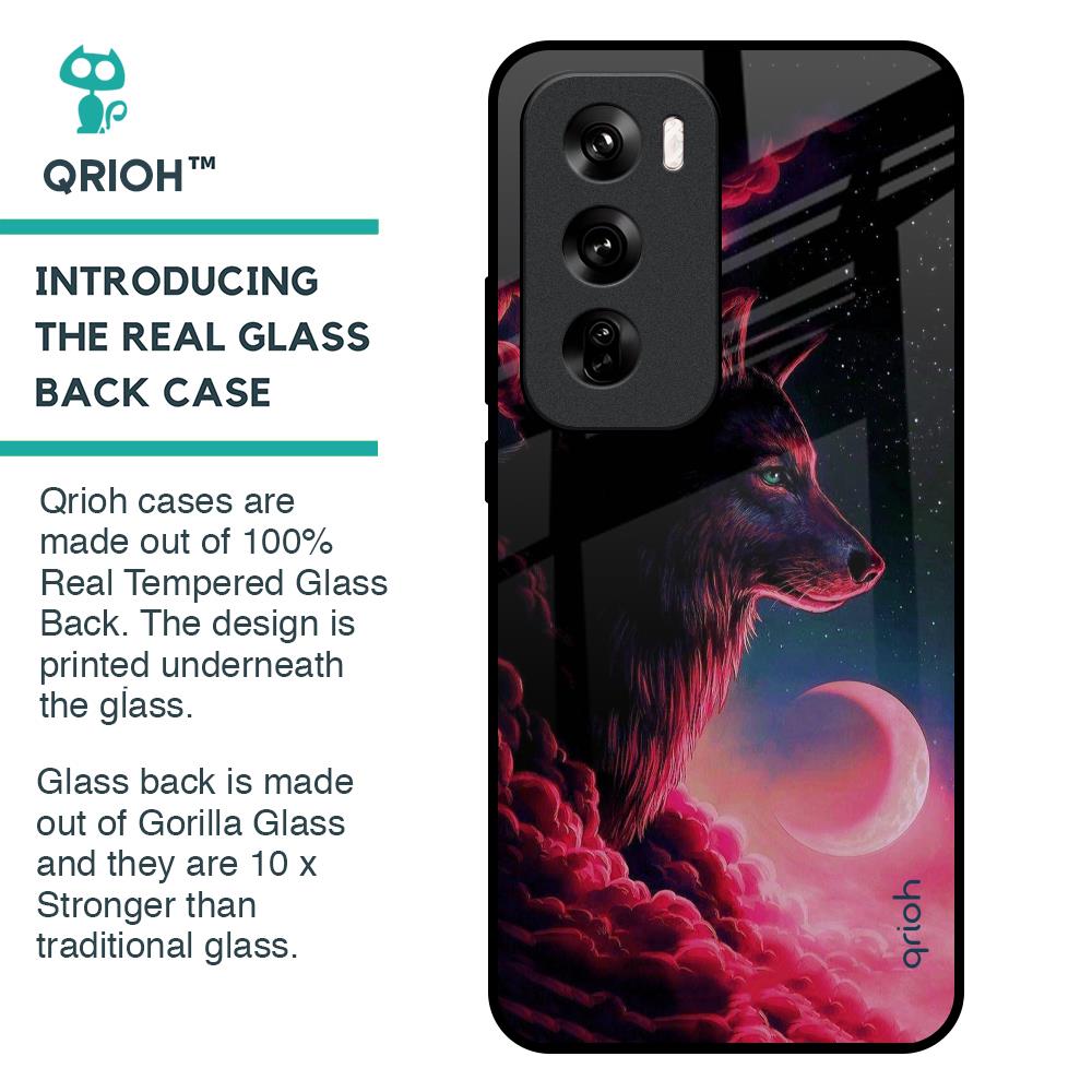 Moon Wolf Glass Case for Oppo Reno 12 Pro 5G