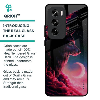 Moon Wolf Glass Case for Oppo Reno 12 Pro 5G