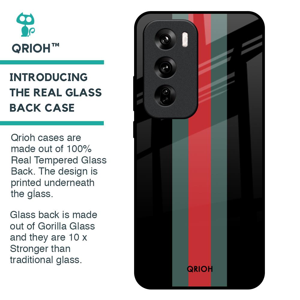 Vertical Stripes Glass Case for Oppo Reno 12 Pro 5G