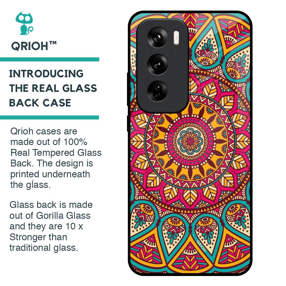 Elegant Mandala Glass Case for Oppo Reno 12 Pro 5G