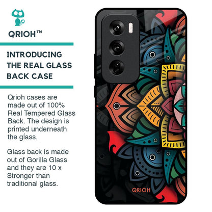 Retro Gorgeous Flower Glass Case for Oppo Reno 12 Pro 5G