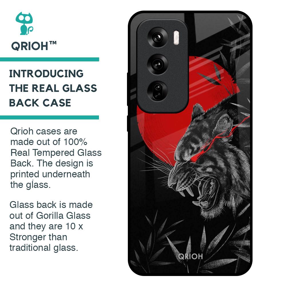 Red Moon Tiger Glass Case for Oppo Reno 12 Pro 5G