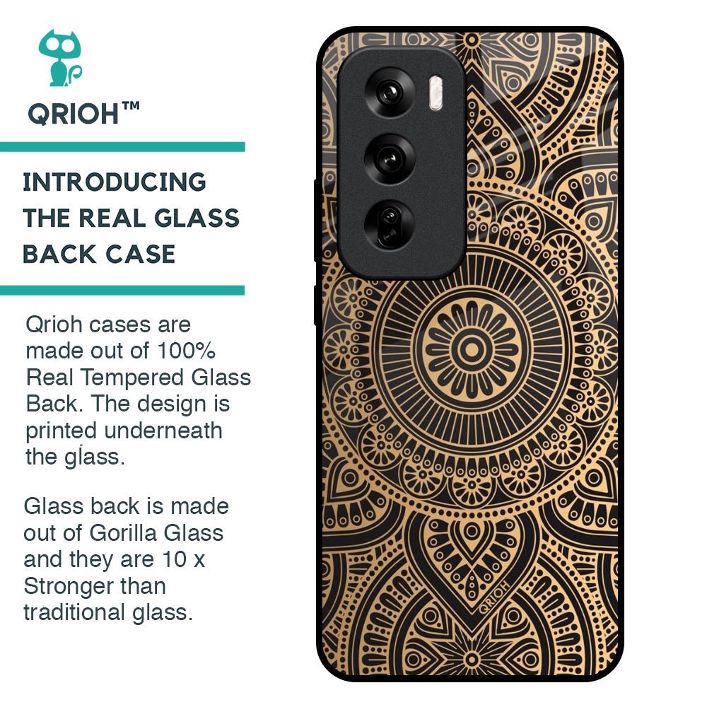 Luxury Mandala Glass Case for Oppo Reno 12 Pro 5G