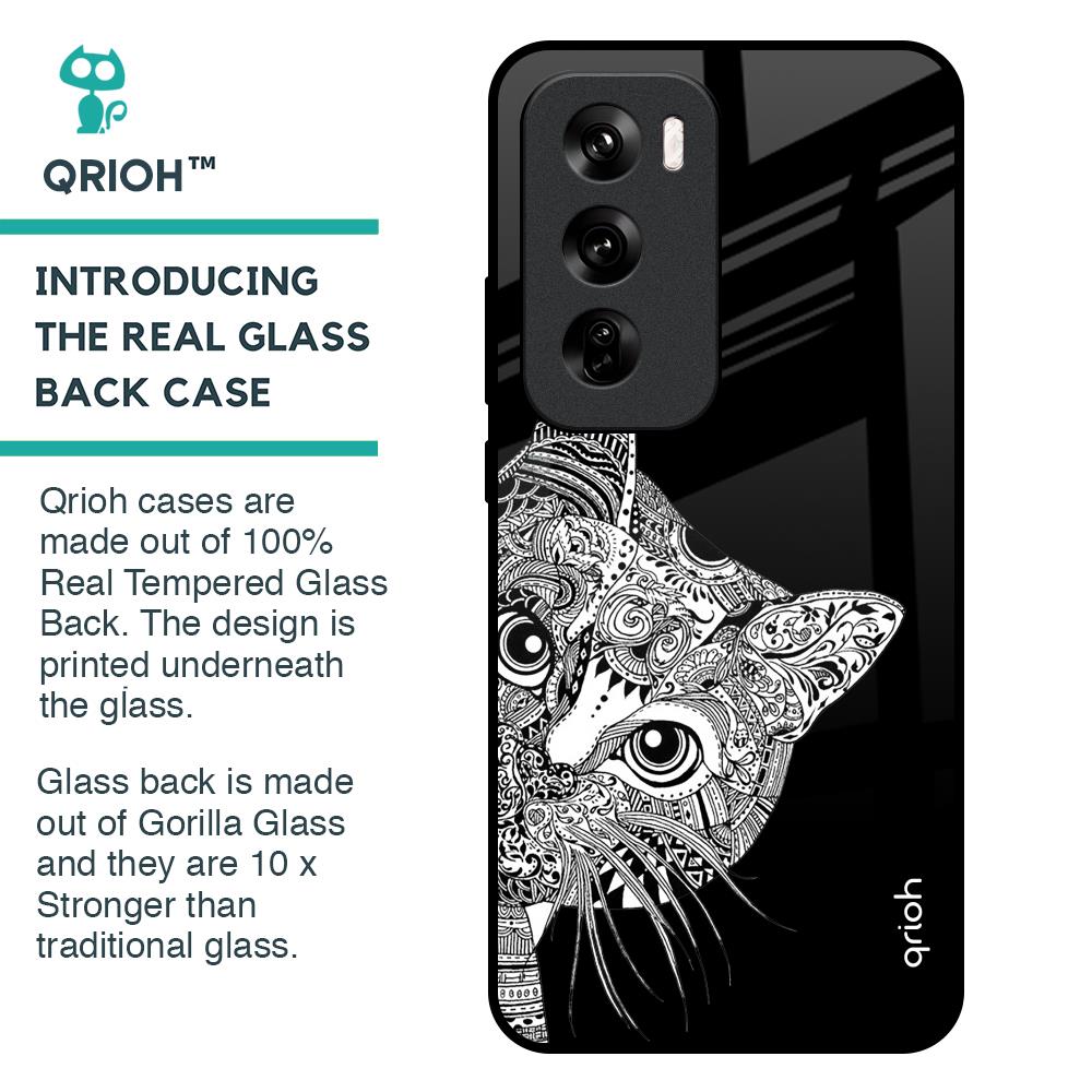 Kitten Mandala Glass Case for Oppo Reno 12 Pro 5G