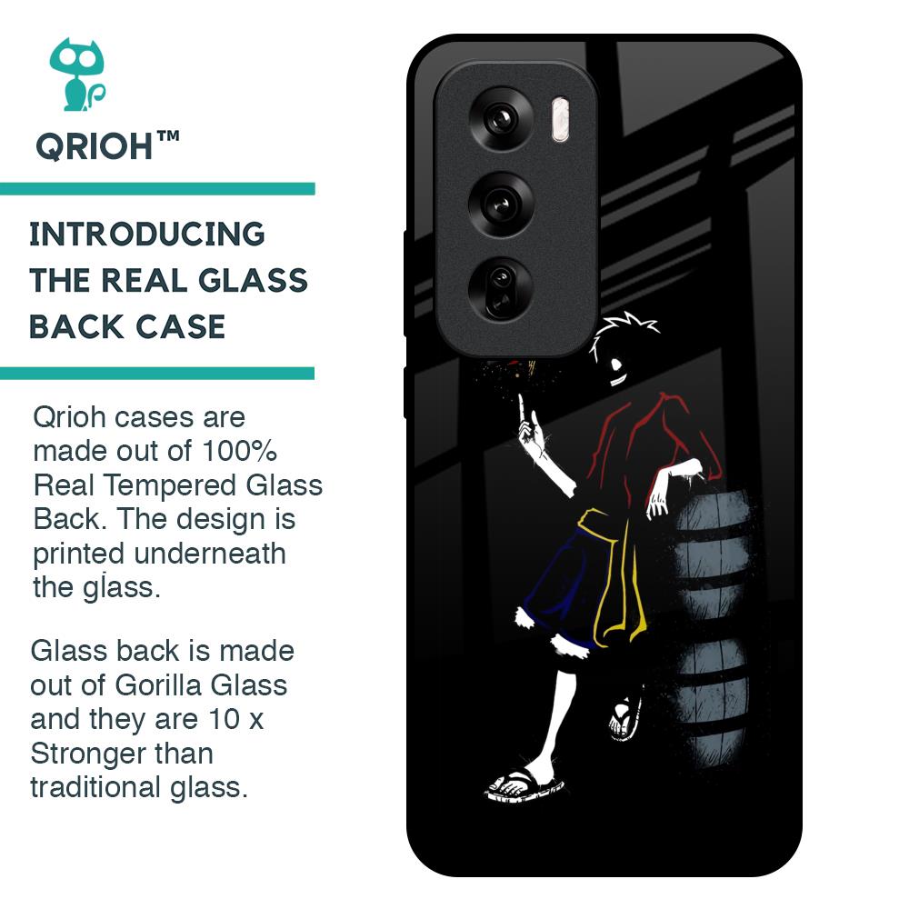 Luffy Line Art Glass Case for Oppo Reno 12 Pro 5G