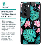 Tropical Leaves & Pink Flowers Glass Case for Oppo Reno 12 Pro 5G