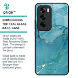 Blue Golden Glitter Glass Case for Oppo Reno 12 Pro 5G