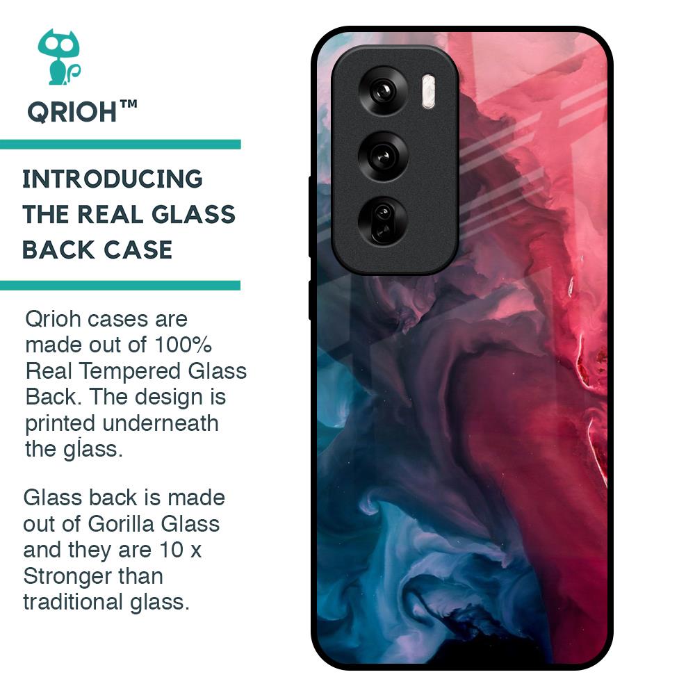 Blue & Red Smoke Glass Case for Oppo Reno 12 Pro 5G