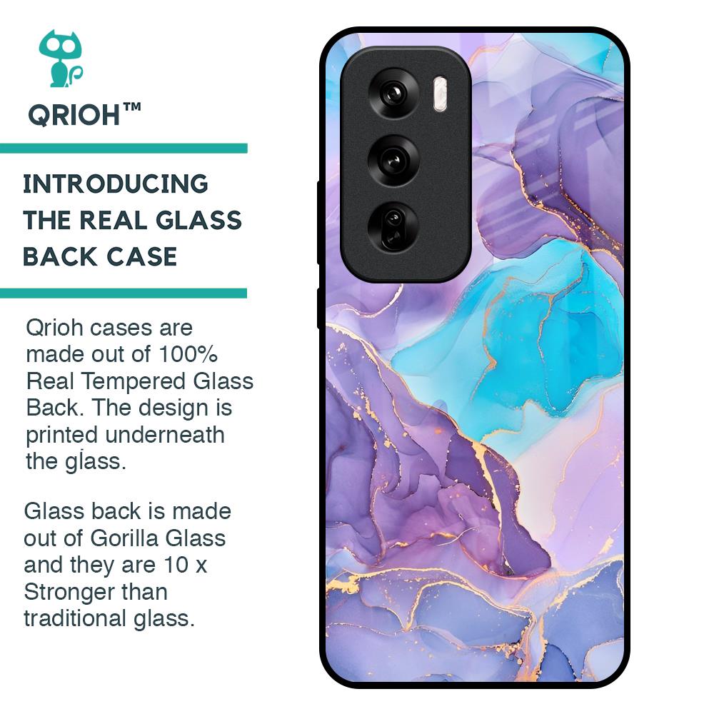 Alcohol ink Marble Glass Case for Oppo Reno 12 Pro 5G