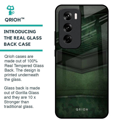 Green Leather Glass Case for Oppo Reno 12 Pro 5G