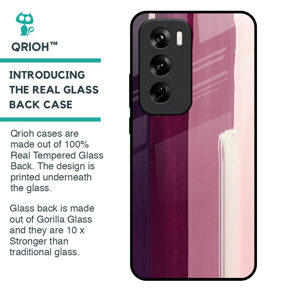 Brush Stroke Art Glass Case for Oppo Reno 12 Pro 5G