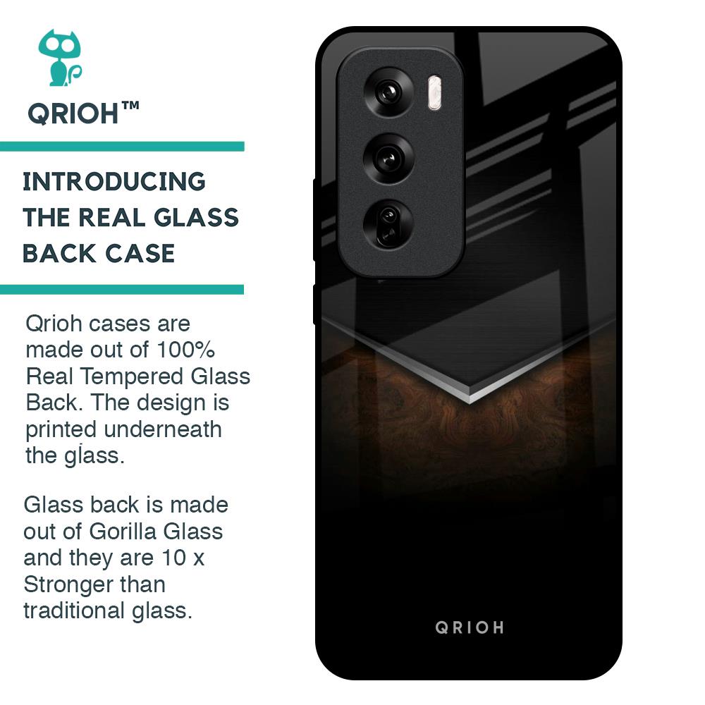 Dark Walnut Glass Case for Oppo Reno 12 Pro 5G