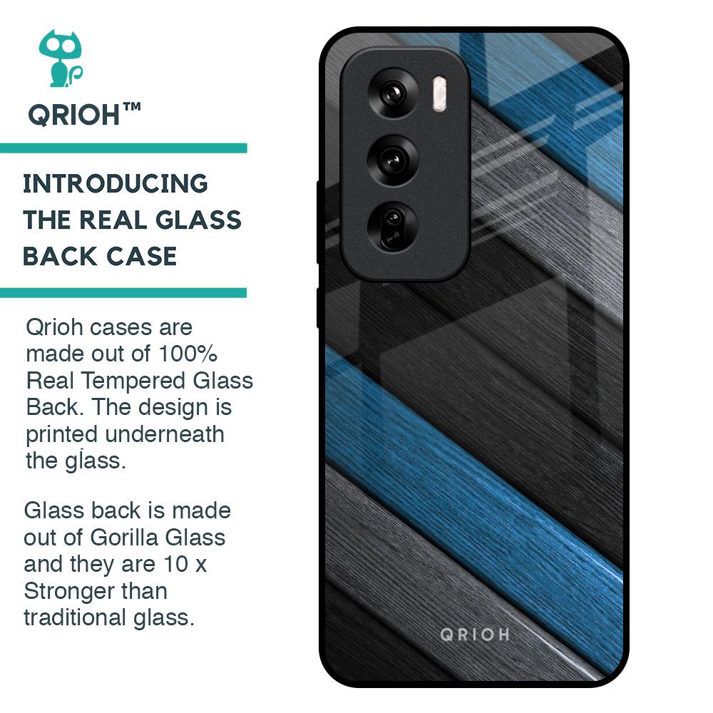 Multicolor Wooden Effect Glass Case for Oppo Reno 12 Pro 5G