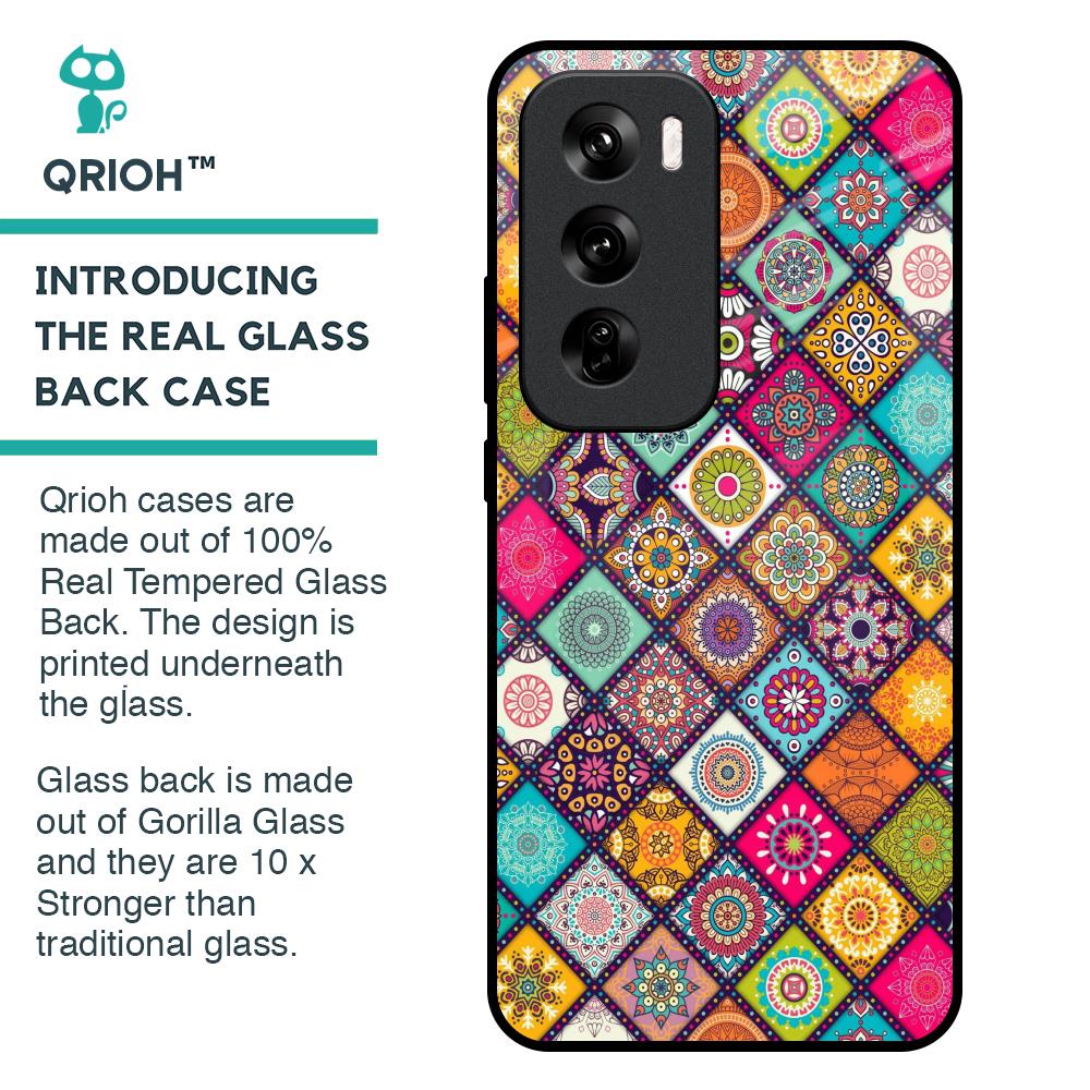 Multicolor Mandala Glass Case for Oppo Reno 12 Pro 5G