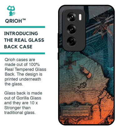 Geographical Map Glass Case for Oppo Reno 12 Pro 5G